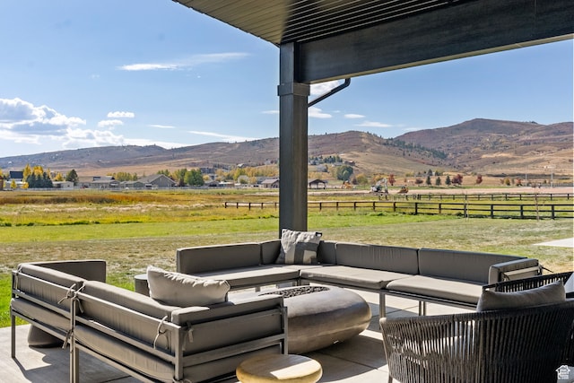 70 W 350 S, Garden City, UT 84028 - view of patio / terrace featuring a mountain view, a rural view, and an outdoor hangout area