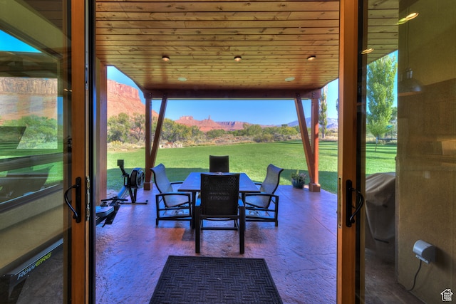 425 Amber Ln, Castle Valley, UT 84532 - view of patio / terrace with a mountain view