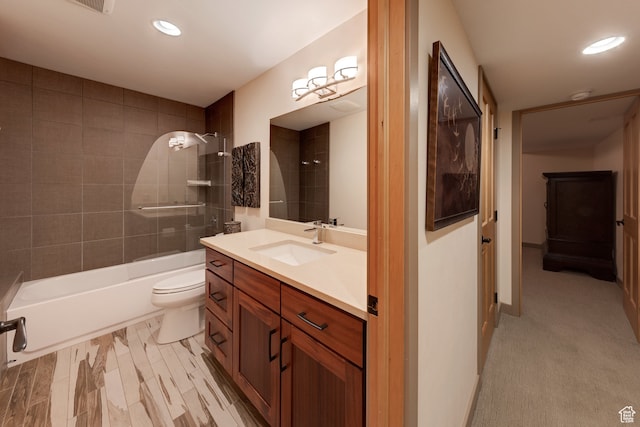 425 Amber Ln, Castle Valley, UT 84532 - full bathroom with vanity, tiled shower / bath combo, and toilet
