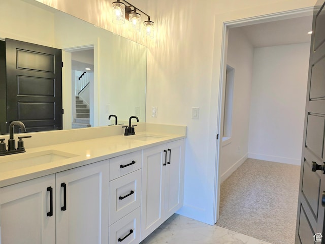 556 N Olympic Way Unit 38, Midway, UT 84049 - full bath with double vanity, baseboards, and marble look tile flooring