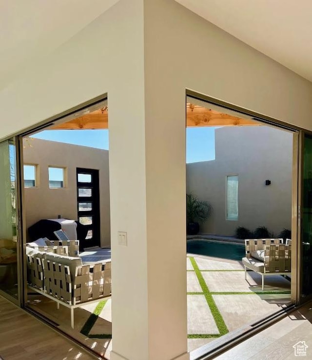 3193 S Hideaway Pl, Hurricane, UT 84737 - doorway to outside with a healthy amount of sunlight and wood finished floors
