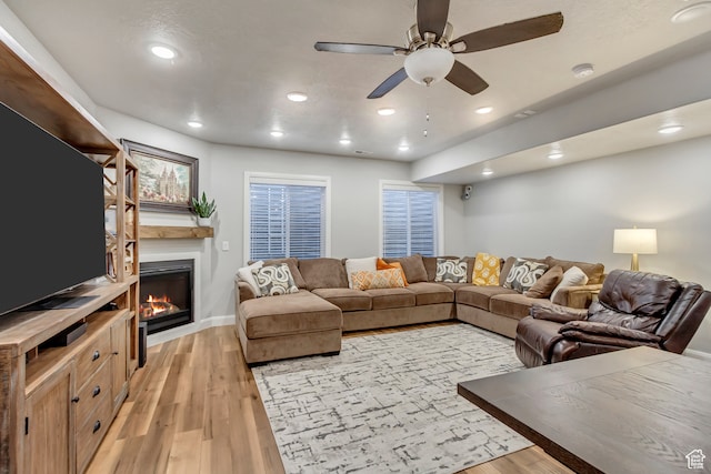 1441 E Snowflake Ave N, Eagle Mountain, UT 84005 - living room featuring light hardwood / wood-style flooring and ceiling fan