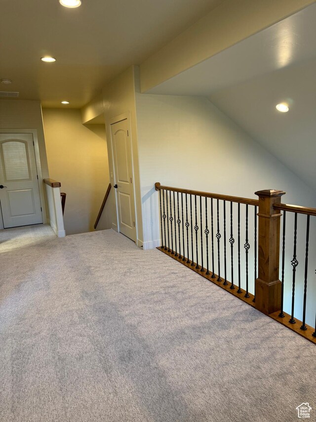 1260 N 200 W, Bountiful, UT 84010 - interior space with recessed lighting, carpet floors, and an upstairs landing