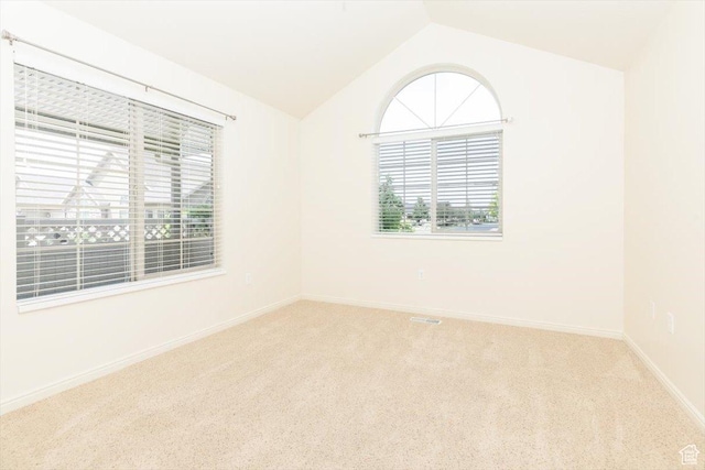 242 E 2230 N Unit A, North Logan, UT 84341 - carpeted empty room featuring vaulted ceiling and baseboards