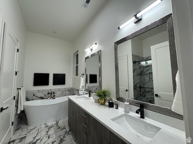 136 S 700 E Unit 1, Salt Lake City, UT 84102 - bathroom with plus walk in shower and vanity