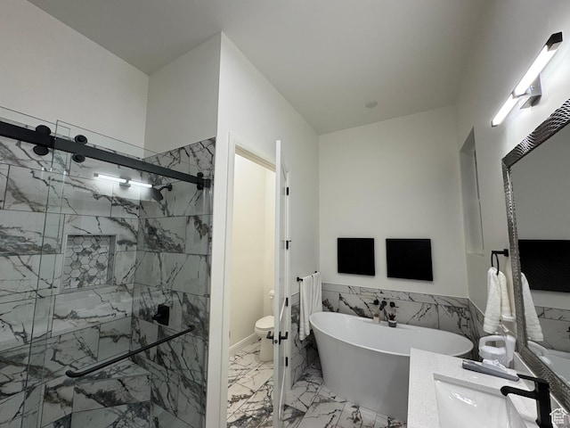 136 S 700 E Unit 1, Salt Lake City, UT 84102 - full bathroom with vanity, toilet, and plus walk in shower