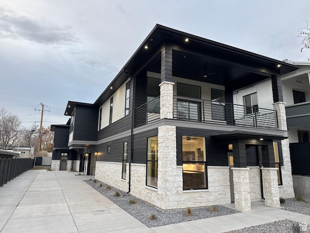136 S 700 E Unit 1, Salt Lake City, UT 84102 - view of property exterior featuring ceiling fan and a balcony