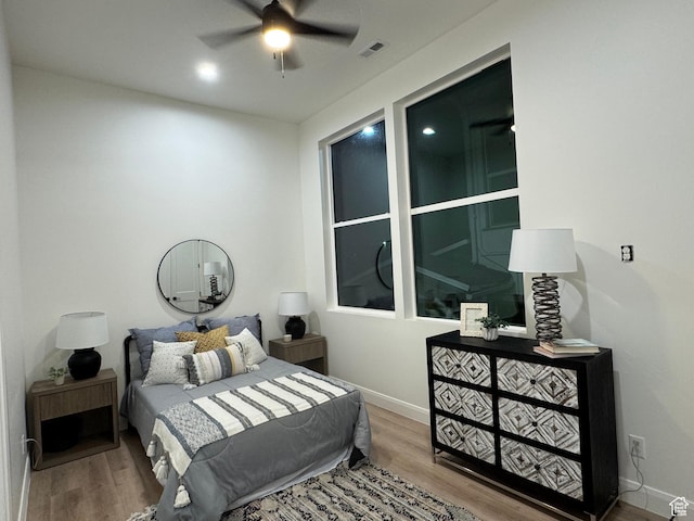 136 S 700 E Unit 1, Salt Lake City, UT 84102 - bedroom featuring ceiling fan and hardwood / wood-style floors