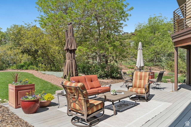 3797 Blacksmith Rd, Park City, UT 84098 - deck featuring an outdoor hangout area and outdoor dining space