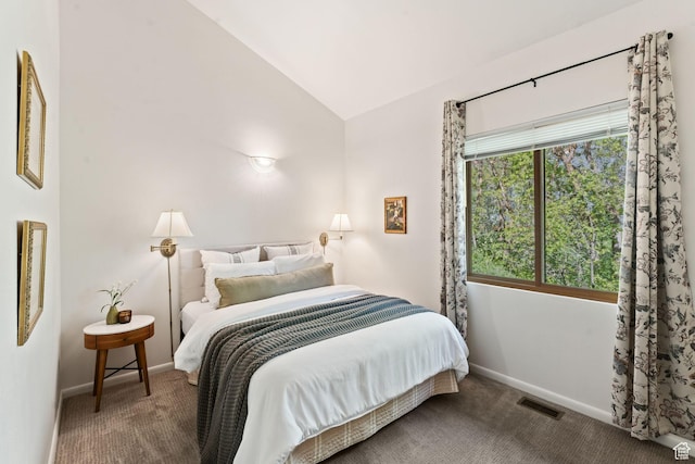 3797 Blacksmith Rd, Park City, UT 84098 - carpeted bedroom featuring lofted ceiling and baseboards