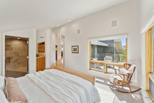 3797 Blacksmith Rd, Park City, UT 84098 - carpeted bedroom with lofted ceiling, recessed lighting, and baseboards