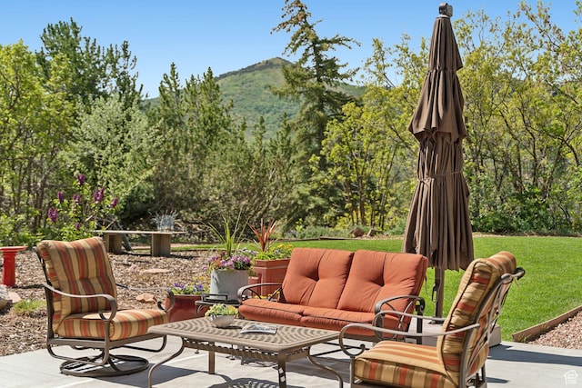3797 Blacksmith Rd, Park City, UT 84098 - view of patio featuring a mountain view