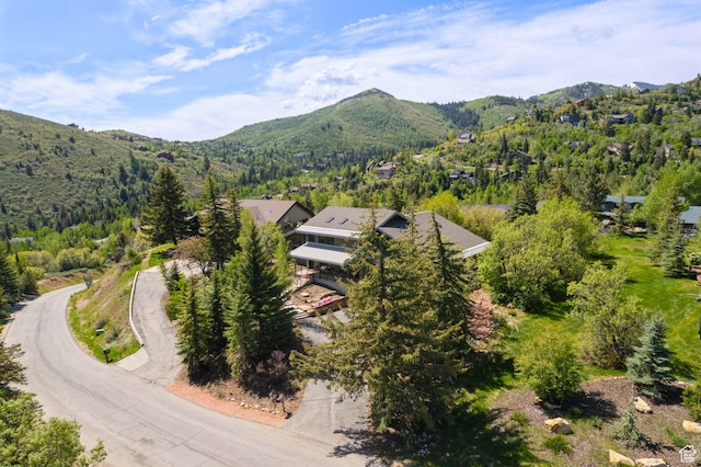 3797 Blacksmith Rd, Park City, UT 84098 - aerial view of property and surrounding area with mountains and a forest