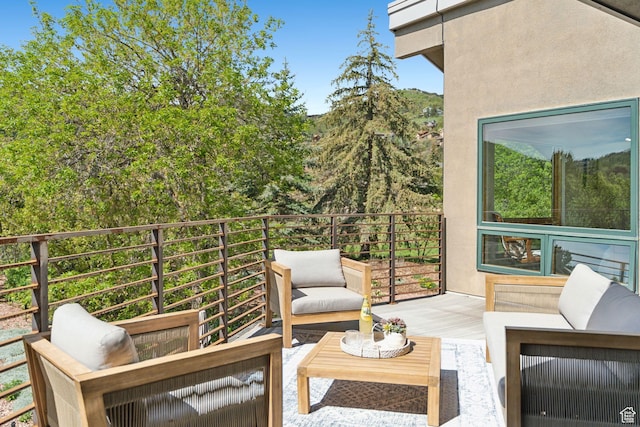 3797 Blacksmith Rd, Park City, UT 84098 - wooden deck with an outdoor hangout area