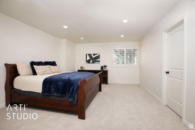 14714 S Pristine Dr E, Draper, UT 84020 - bedroom featuring light colored carpet, recessed lighting, baseboards, and a textured ceiling