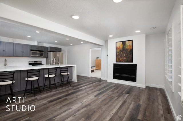 14714 S Pristine Dr E, Draper, UT 84020 - kitchen with recessed lighting, dark wood-style flooring, and appliances with stainless steel finishes