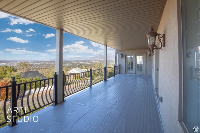 14714 S Pristine Dr E, Draper, UT 84020 - exterior space with a mountain view and french doors