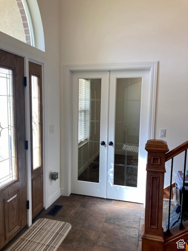 5046 W 4250 S, West Haven, UT 84401 - foyer featuring a wealth of natural light, french doors, visible vents, and stairs