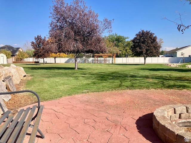 5046 W 4250 S, West Haven, UT 84401 - exterior space featuring fence, a lawn, and a patio