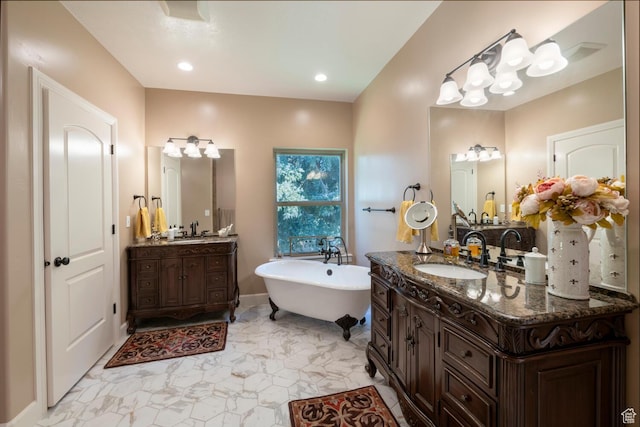 10569 S Covered Bridge Dr, Spanish Fork, UT 84660 - bathroom with a soaking tub and two vanities
