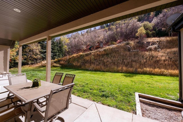 10569 S Covered Bridge Dr, Spanish Fork, UT 84660 - view of patio / terrace with outdoor dining area