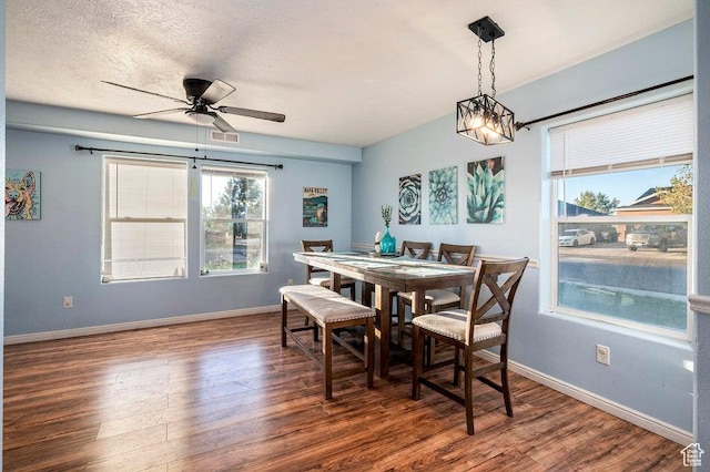 2668 N 550 W, Cedar City, UT 84721 - dining space featuring wood finished floors, a ceiling fan, and baseboards