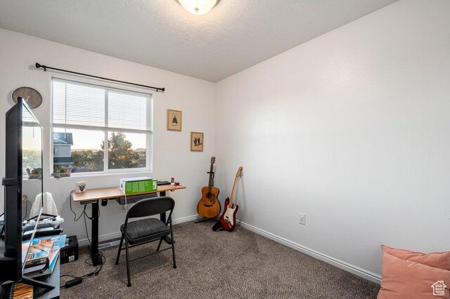 2668 N 550 W, Cedar City, UT 84721 - office area featuring carpet flooring, baseboards, and a textured ceiling