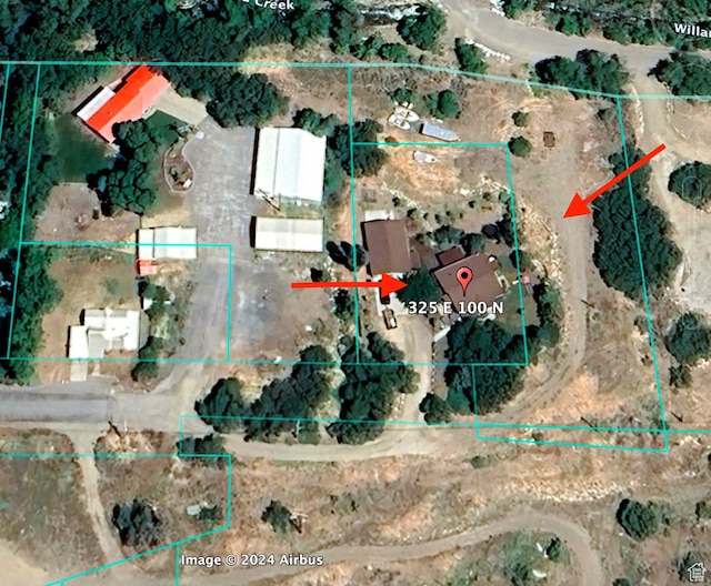 325 E 100 N, Willard, UT 84340 - aerial view of property's location featuring property boundaries highlighted