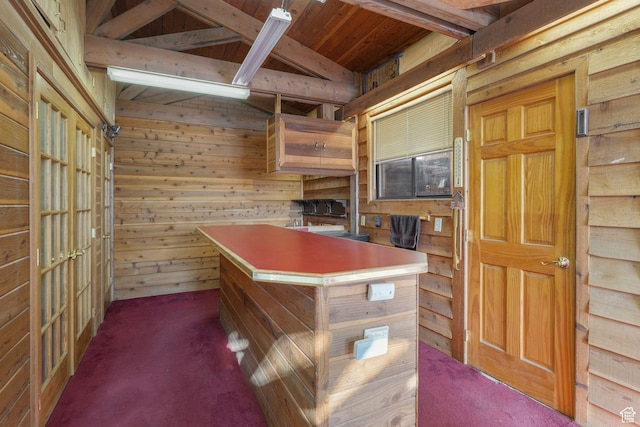 3640 E Aurora Cir, Salt Lake City, UT 84124 - interior space with wood walls and dark colored carpet
