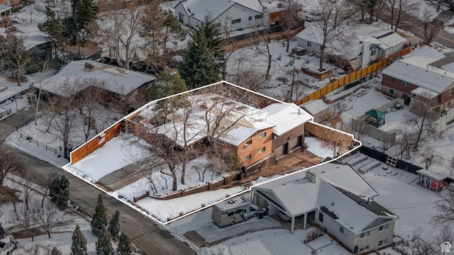 3640 E Aurora Cir, Salt Lake City, UT 84124 - snowy aerial view featuring a residential view