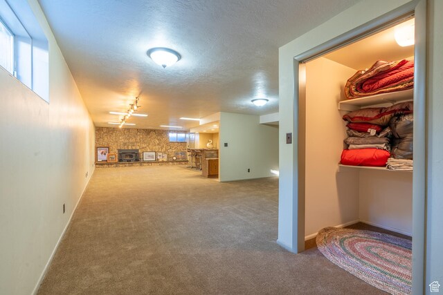 452 S 100 W, Salina, UT 84654 - carpeted living area featuring a textured ceiling