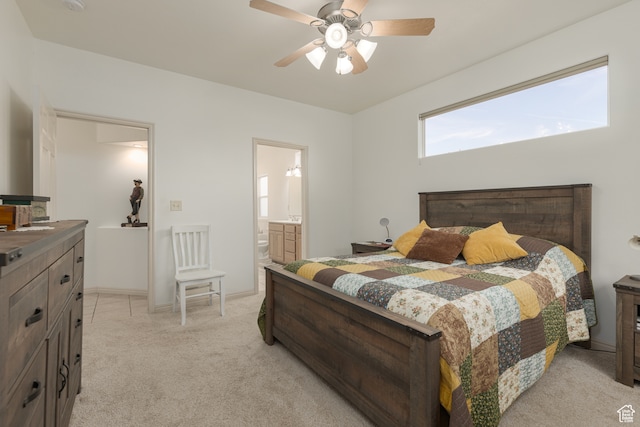 2331 S 675 W, Hurricane, UT 84737 - carpeted bedroom featuring connected bathroom and ceiling fan