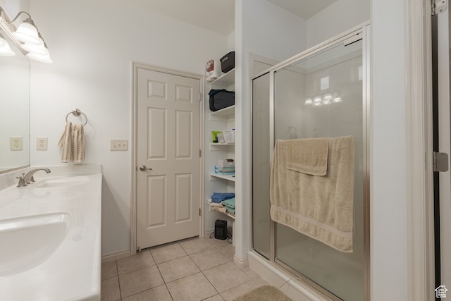 2331 S 675 W, Hurricane, UT 84737 - bathroom with vanity, tile patterned flooring, and an enclosed shower