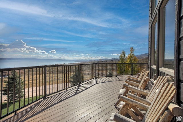 21 Gentle Ben Cir, Fish Haven, ID 83287 - wooden terrace featuring a water view