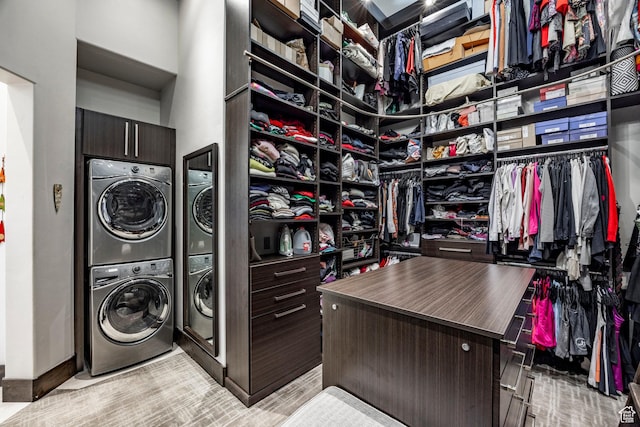 1159 Snow Berry St, Park City, UT 84098 - spacious closet featuring stacked washer / drying machine