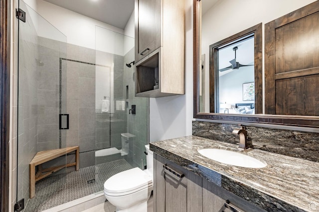 1159 Snow Berry St, Park City, UT 84098 - full bathroom featuring vanity, toilet, and a shower stall