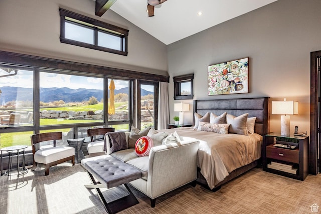 1159 Snow Berry St, Park City, UT 84098 - bedroom featuring high vaulted ceiling and a mountain view