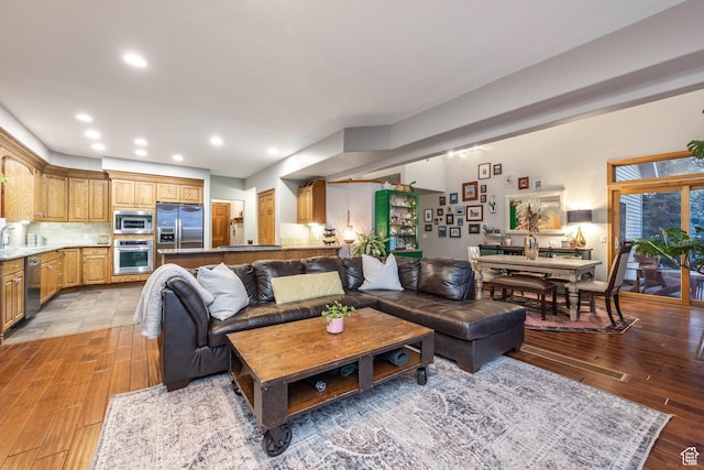 105 Paradise Rd, Summit Park, UT 84098 - living area featuring light wood-type flooring and recessed lighting