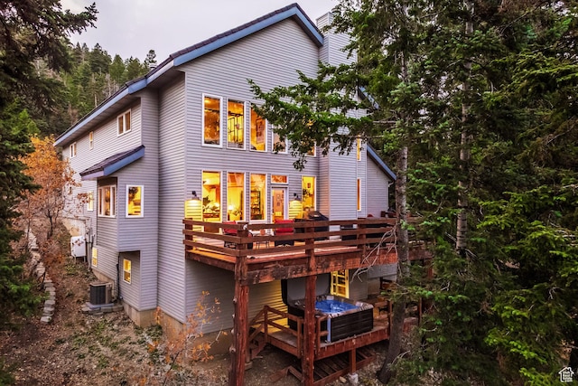 105 Paradise Rd, Summit Park, UT 84098 - rear view of house featuring central AC unit and a deck