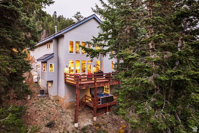 105 Paradise Rd, Summit Park, UT 84098 - back of property featuring a deck and central air condition unit
