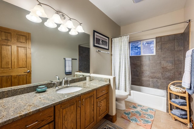105 Paradise Rd, Summit Park, UT 84098 - full bathroom featuring toilet, vanity, shower / tub combo, and tile patterned flooring