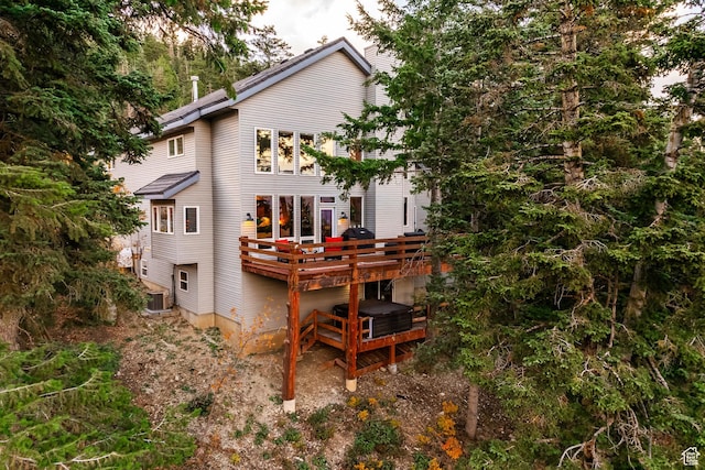 105 Paradise Rd, Summit Park, UT 84098 - rear view of house featuring a deck and central air condition unit