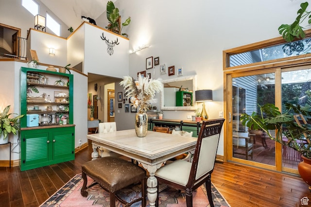 105 Paradise Rd, Summit Park, UT 84098 - dining room featuring a high ceiling, hardwood / wood-style flooring, and baseboards