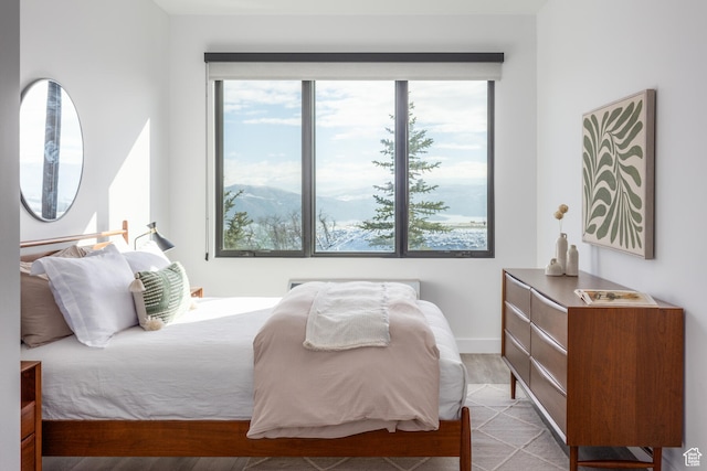 2303 Deer Hollow Rd Unit 1114, Park City, UT 84060 - bedroom featuring a mountain view and light hardwood / wood-style flooring