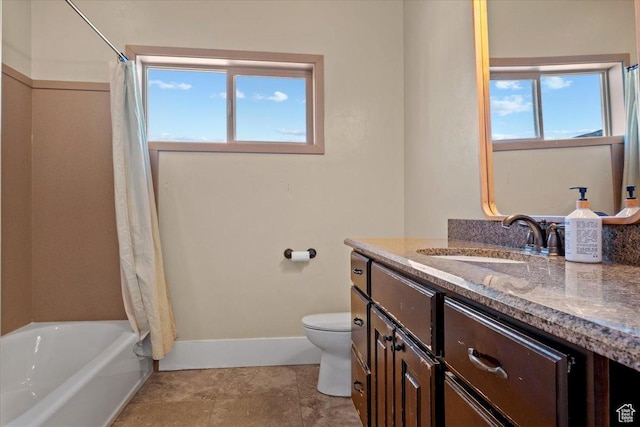 51 E Magellan Ln, Elk Ridge, UT 84651 - bathroom featuring plenty of natural light, vanity, toilet, and shower / tub combo with curtain