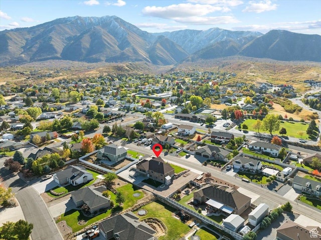 51 E Magellan Ln, Elk Ridge, UT 84651 - aerial view of residential area with a mountain backdrop