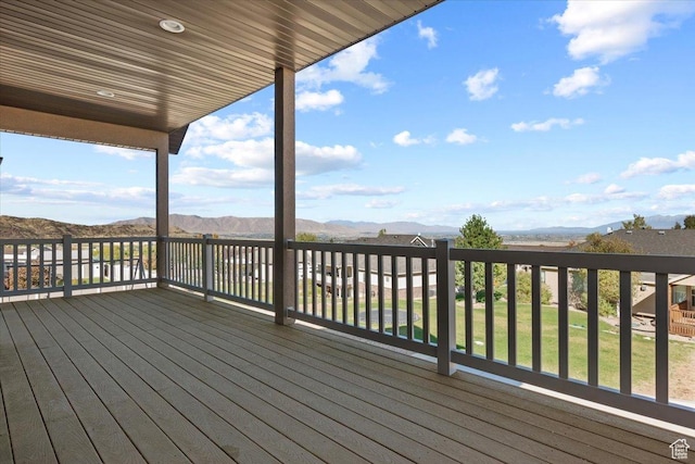 51 E Magellan Ln, Elk Ridge, UT 84651 - wooden deck with a mountain view