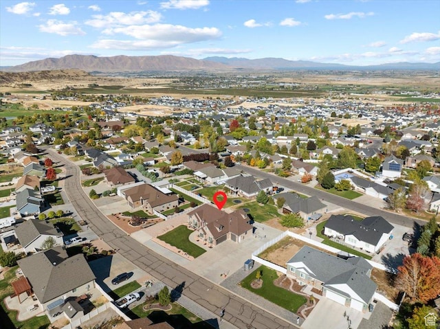 51 E Magellan Ln, Elk Ridge, UT 84651 - aerial overview of property's location featuring a mountain backdrop and nearby suburban area