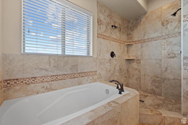 51 E Magellan Ln, Elk Ridge, UT 84651 - full bathroom with a bath, a tile shower, and healthy amount of natural light