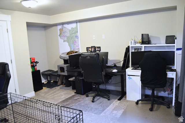 office area with baseboards